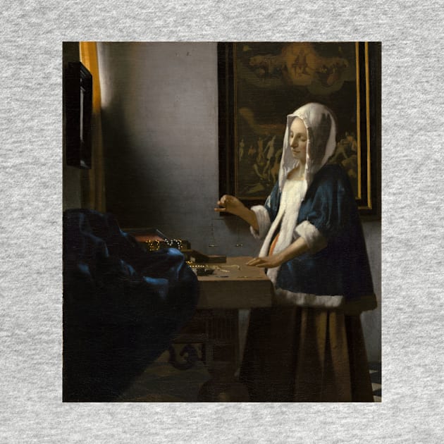 Woman Holding a Balance - Johannes Vermeer by themasters